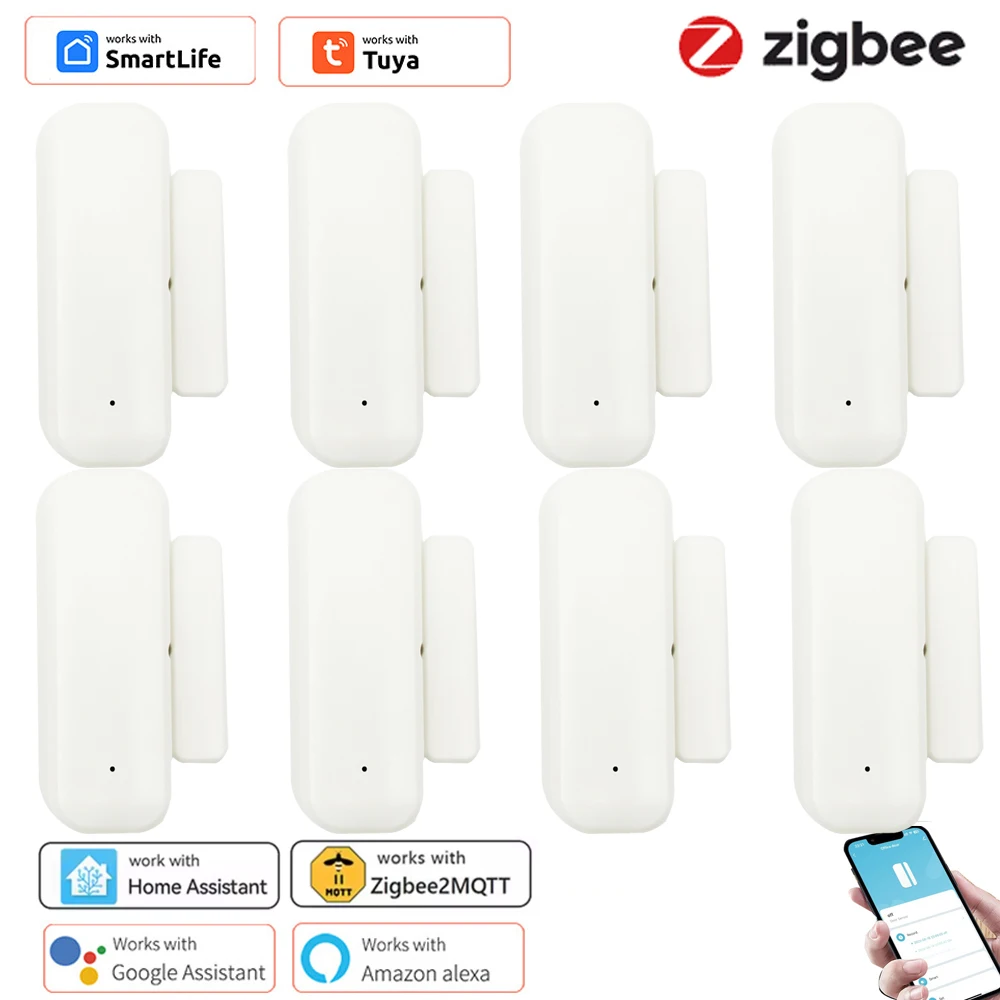 

Tuya ZigBee3.0 умный датчик для окон, дверей, ворот, детектор умной домашней охранной сигнализации, приложение Smart Life Tuya, дистанционное управление