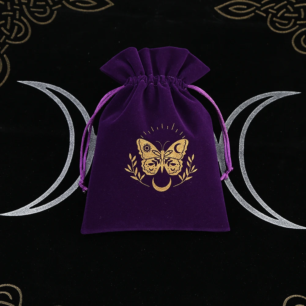 1pcs Purple Velvet Tarot Storage Bag Mini Drawstring Package Witch Divination Crystal Pouch Bag Dice Holder Board Game