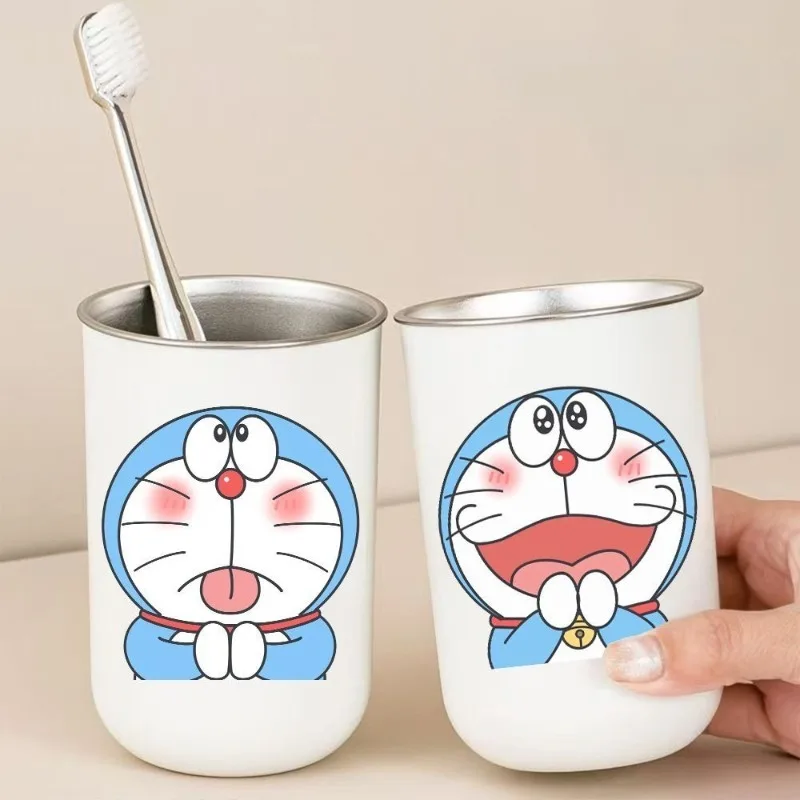 

Doraemon Stainless Steel Mouthwash Cup Couple Personalized Creative Cartoon Toothbrush Cup Student Dormitory Ins Style Wash Cup
