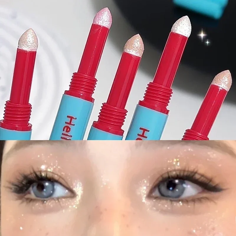 ダイヤモンドホワイトまぶたハイライターペンシルブライトニングアイグリッタースポンジヘッドピンクアイライナー & アイシャドウ横たわっているカイコスティックメイクアップ