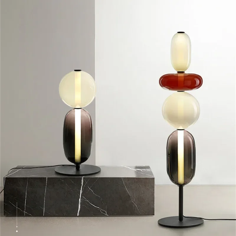 Imagem -02 - Nordic Glass Floor Lamp Led Chandelier Modern Color Lollipop Light Luxo Bedside Lamp Sala de Jantar e Decoração do Quarto