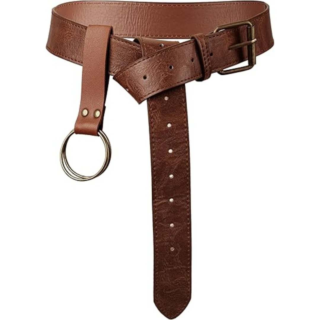 UYEE Medieval Leather Sword  Frog Leather Sword Belt Holder Belt Renaissance Accessories for Knight Warrior Pirate Cosplay Belt