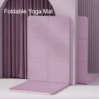 Estera de Yoga plegable portátil de TPE, almohadilla de Fitness antideslizante de doble cara para el hogar, Fitness, Pilates, ejercicio, viajes, oficina, siesta, dormir