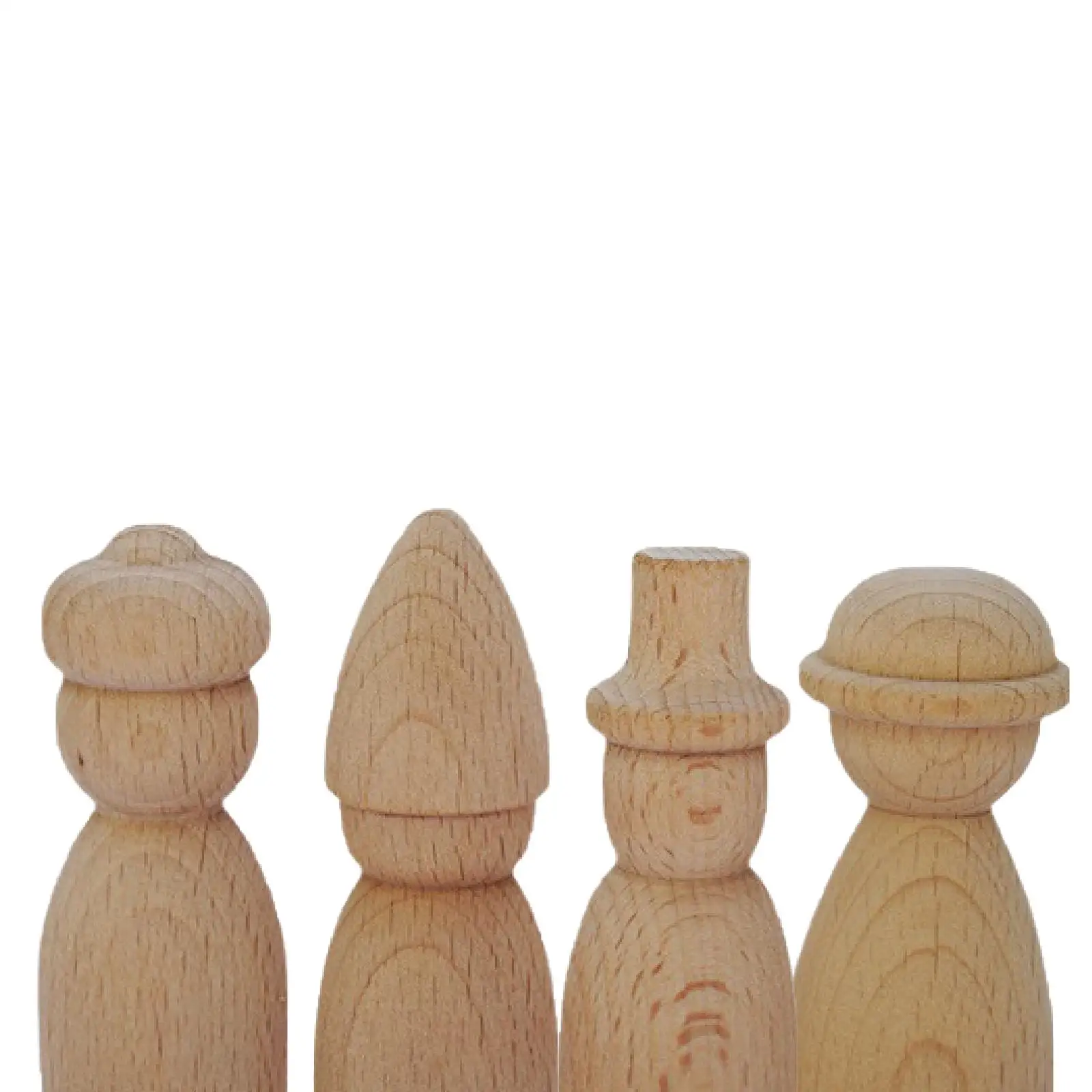 2 × 4 × شخصيات خشبية غير مطلية لتزيين الألعاب للأطفال الصغار #2