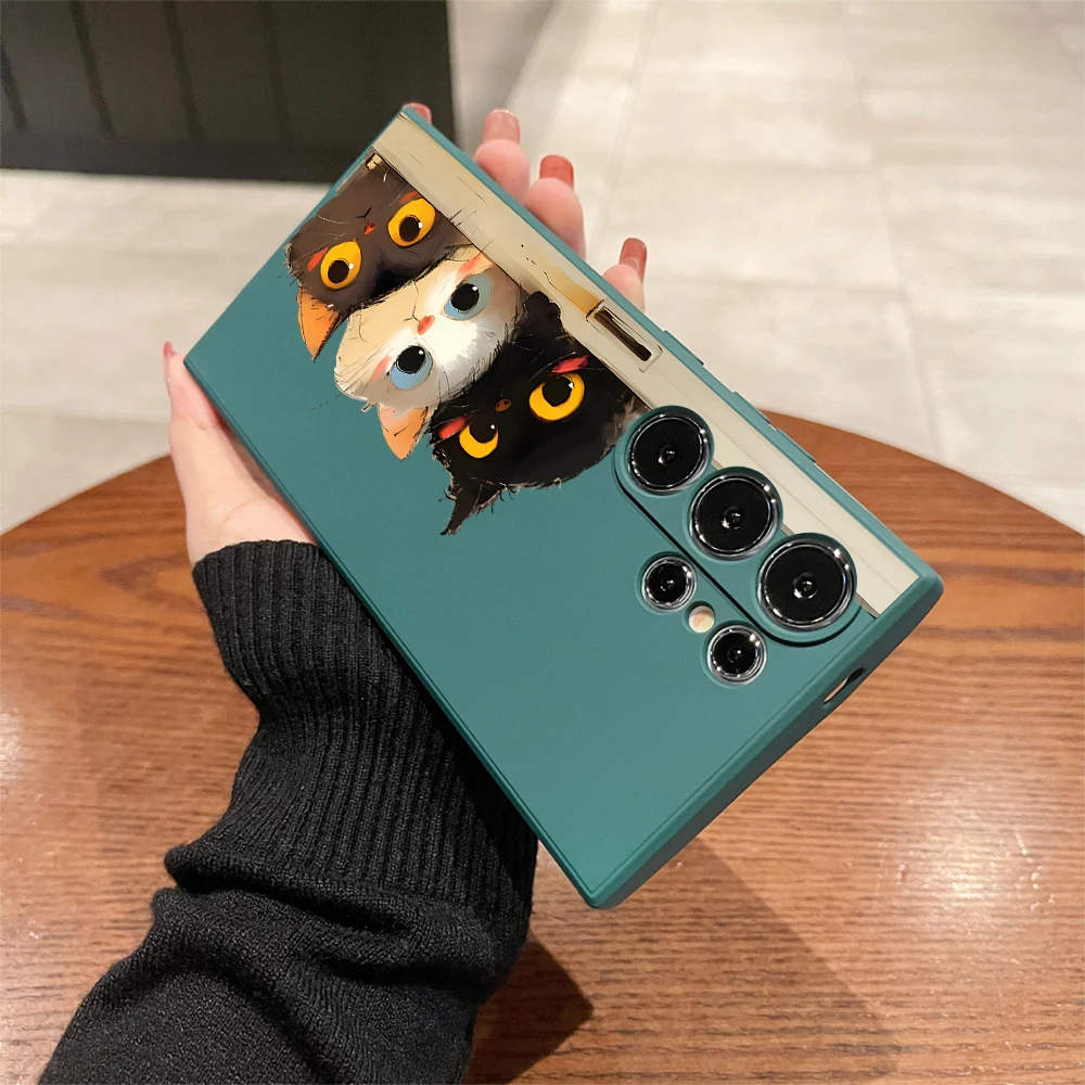 Three Little Kittens Silicone Case For Samsung Galaxy S25 S24 S23 S22 S21Ultra FE A35/A54/A55/A34 5G Note 10/20 Lite Plus  Cover - náhled 4