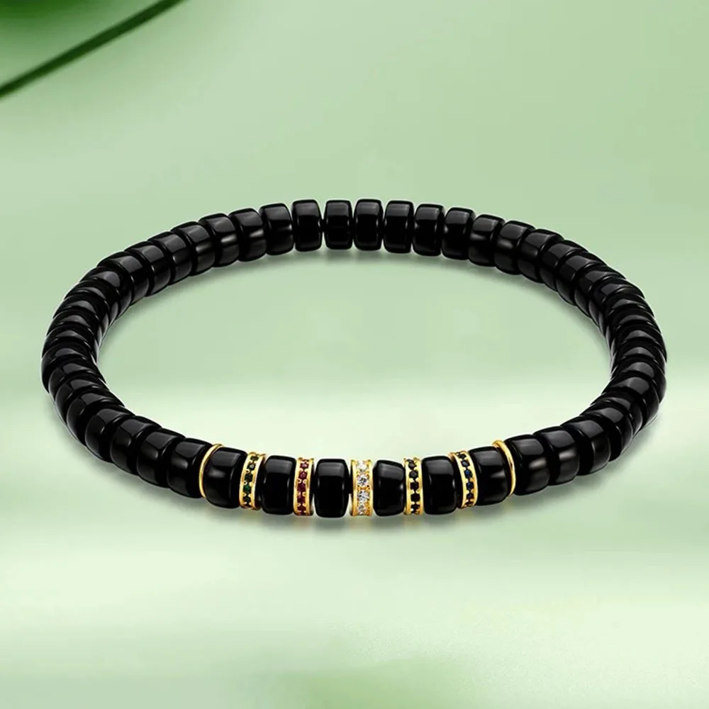Natural Black Gold Coconut Tablets 6mm Accessories with Bracelet Wen Play Fold with Buddha Beads Handmade Hand String Jewelry