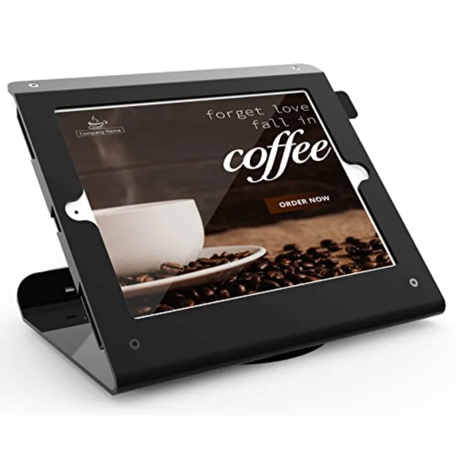

Подставка для планшета для розничных киосков, для iPad 10.2 дюйма 9-го, 8-го, 7-го поколений, настольная POS-стойка для бизнеса, с противоугонным замком, поворотная на 360°, металлическая, черная