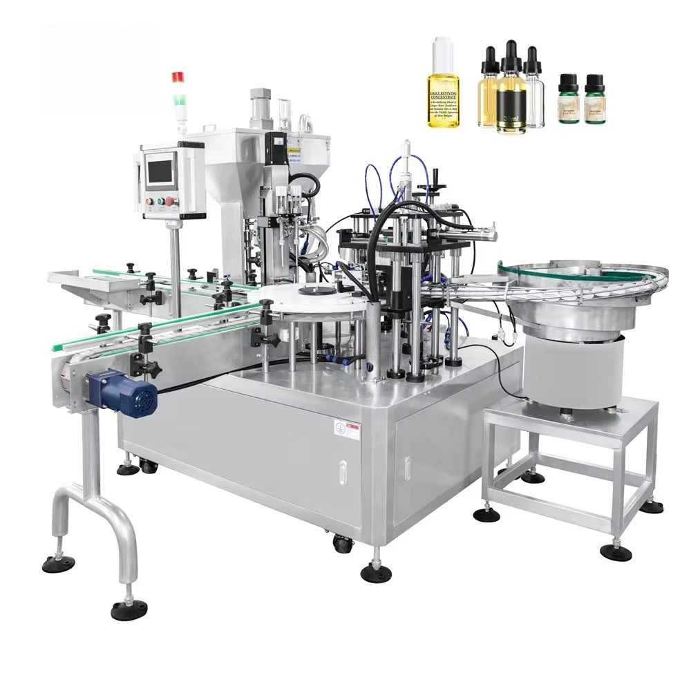 Tappatrice per riempimento liquido per bottiglie piccole per smalto monoblocco automatico per olio essenziale