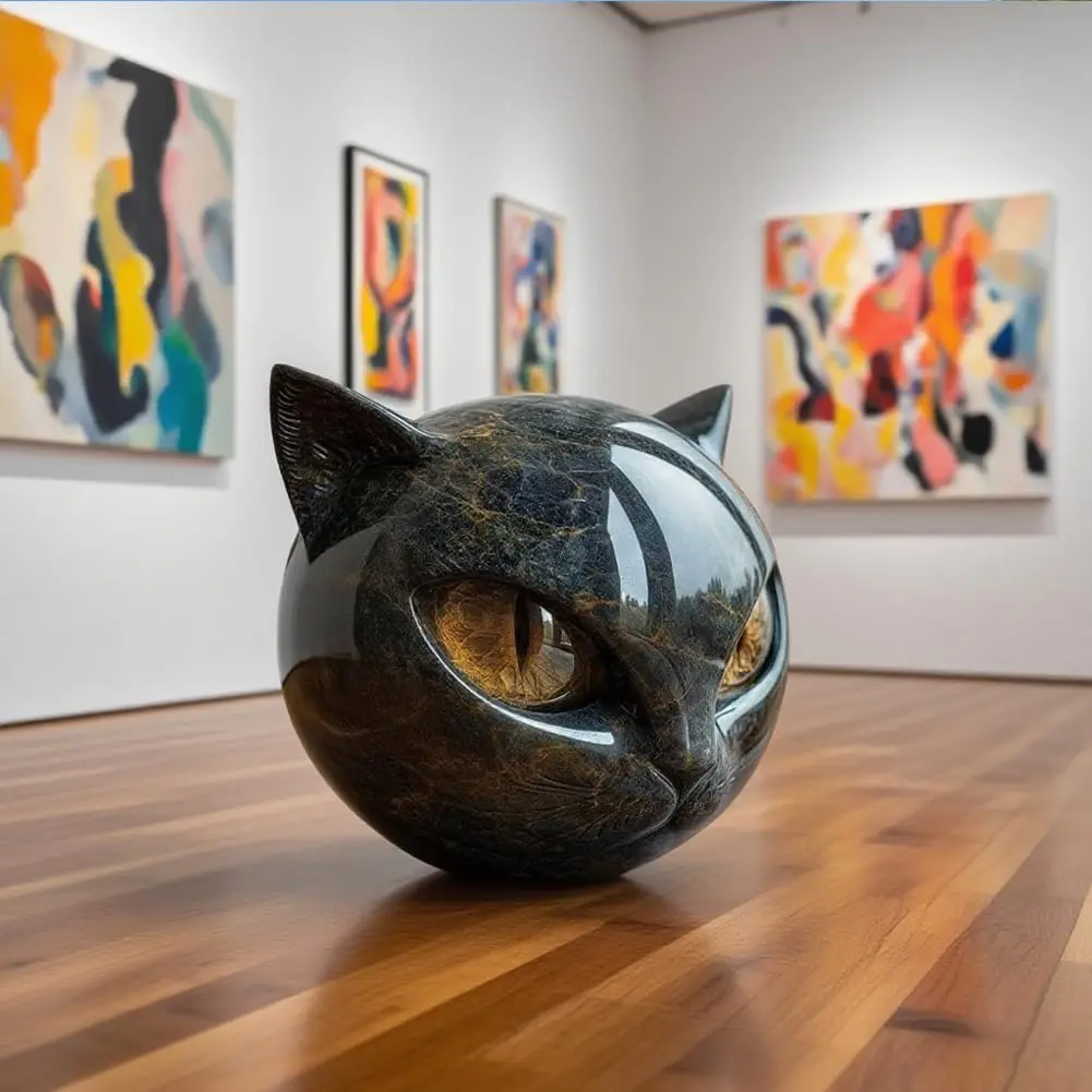 งานประติมากรรมเรซิ่นรูปแมวดำสุดหรู ของตกแต่งบ้านสุดสง่างาม รูปปั้นแกะสลัก ของขวัญ ของตกแต่ง ของประดับตกแต่ง ของตกแต่งฮาโลวีน