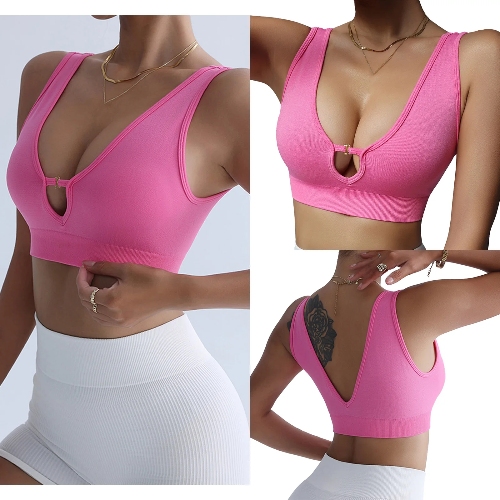 #S-L Women Low Cut V Back Crop - Yoga Và Fitness recension och pris