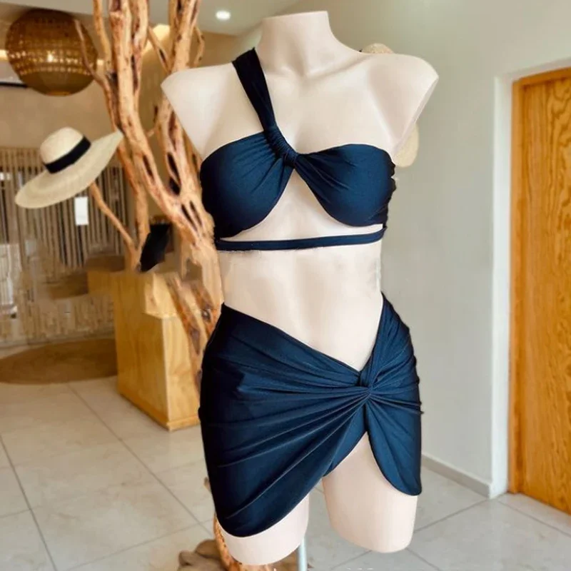 เซ็กซี่ 3 ชิ้นบิกินี่ผู้หญิงชุดว่ายน้ําหญิงชุดว่ายน้ํา Beachwear ชุดว่ายน้ําชุดว่ายน้ําชุดบิกินี่หนึ่งไหล่ Biquini 2025