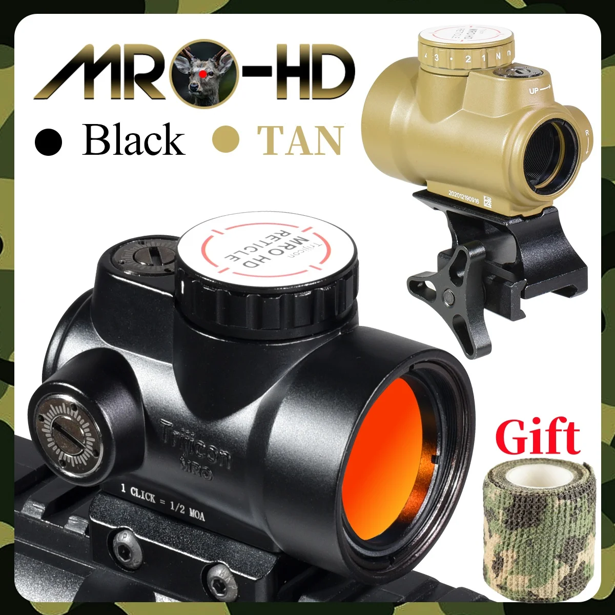 

Trijicon MRO HD RMR Red Dot Sight 2MOA Holographic Sight 1x25mm Hunting Riflescope Sniper Gear for Tactical Rifle Scope AR15 M4