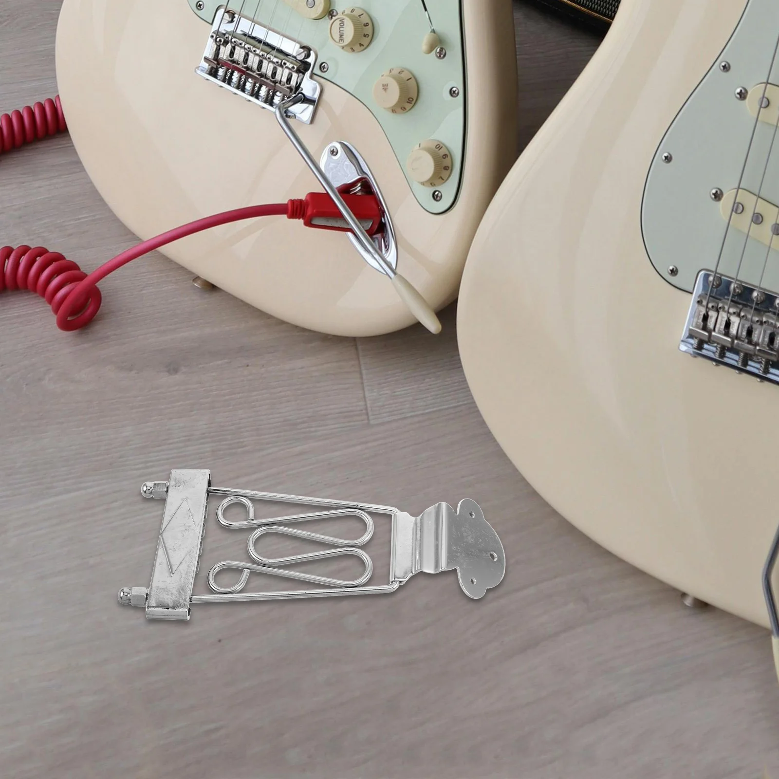 

6 String Tailpiece for Guitars Electric Guitar Bridge Silver Finish Durable Metal Six String Jazz Guitar Accessories