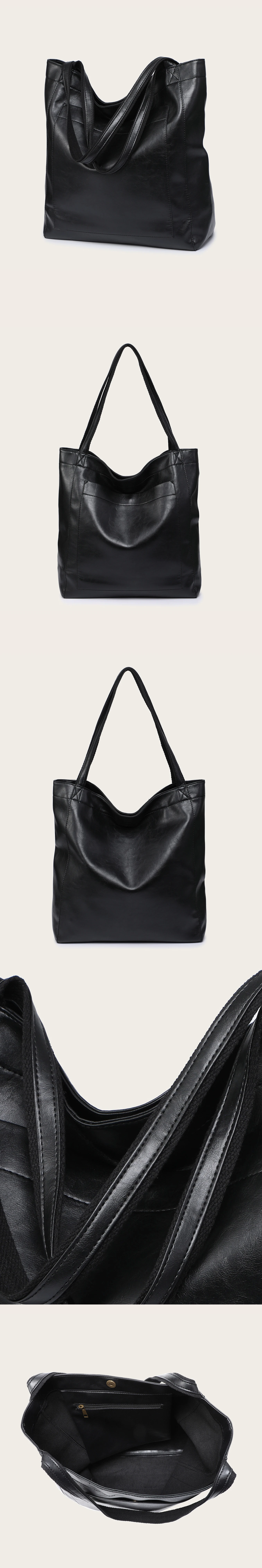 2025, große Kapazität Frauen Taschen Öl Wachs Leder Mode Geldbörse Schulter Taschen Mit Seitentaschen Mädchen Handtaschen Weibliche Totes – Detail 4