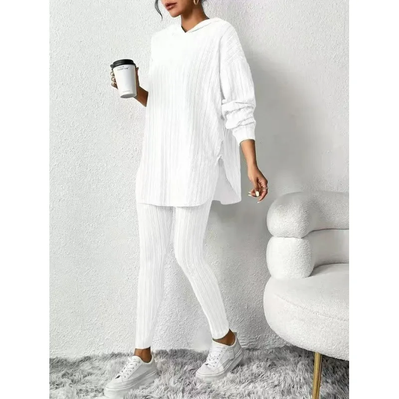 Damen Winter Pyjama Set mit Kapuze, Schlafanzug für Frauen, Bidol Nachtwäsche für Damen – Detail 9