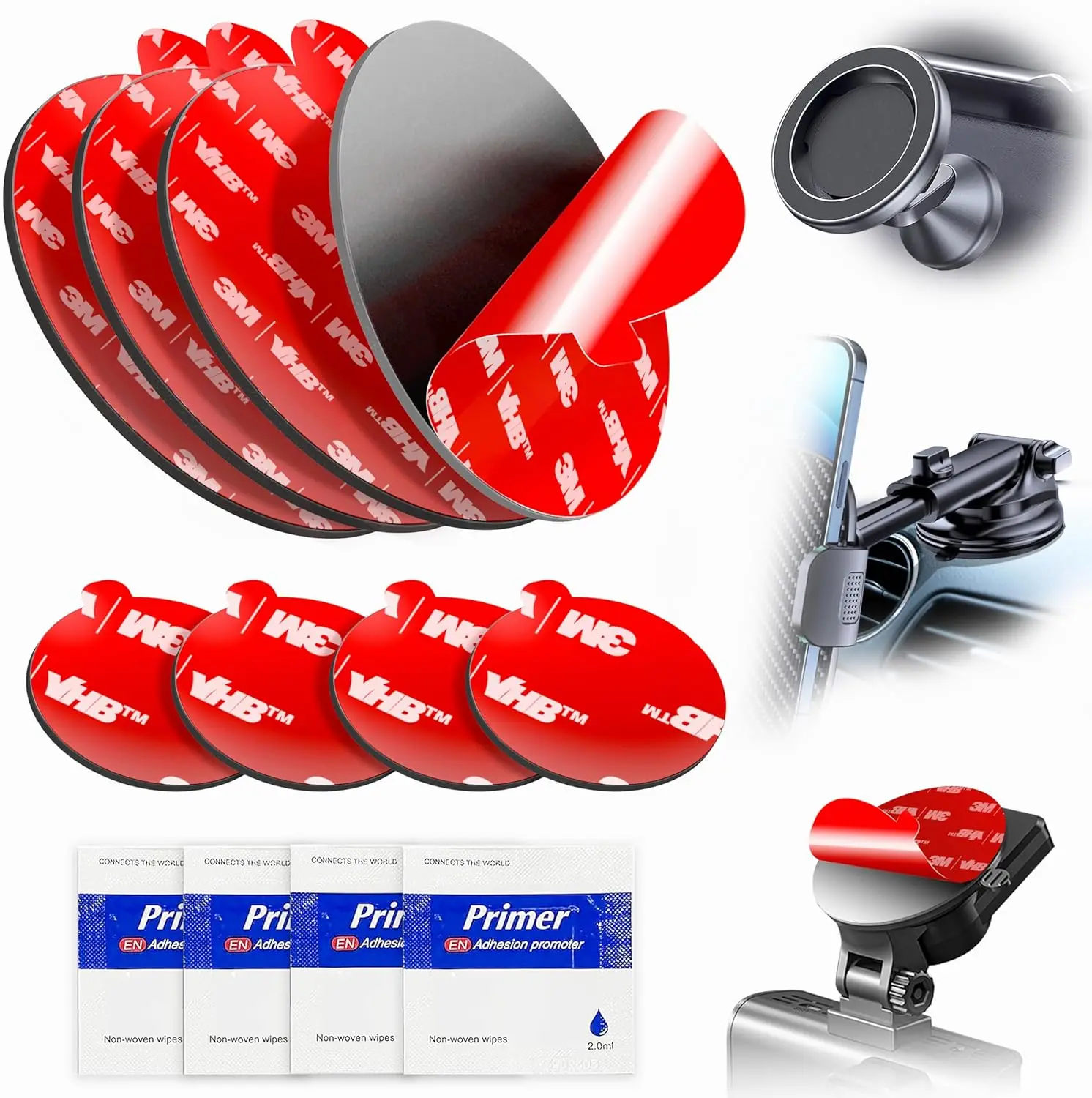 

Комплект из 4 круглых двусторонних колодок VHB размером 3,15 футов и 0,91 дюйма для дисков приборной панели, держателей для телефонов на лобовое стекло, магнитных креплений и GPS — в комплект входит