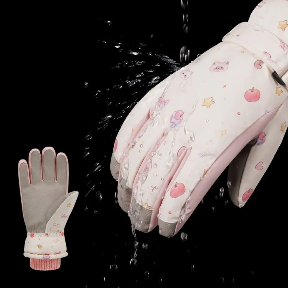 

Высококачественные спортивные велосипедные перчатки на открытом воздухе, зимние милые теплые водонепроницаемые противоскользящие утолщенные лыжные перчатки на флисовой подкладке, популярный подарок