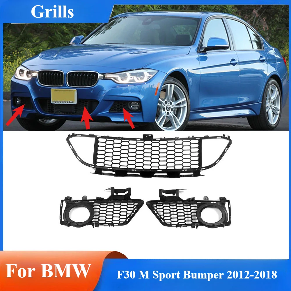 For BMW F30 M Sport Bumper 2012-2018 Front Lower Grille Fog Light Lamp Grill Cover