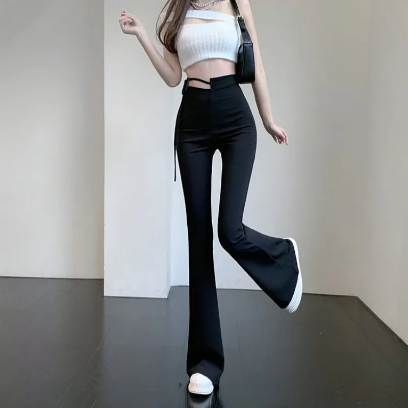 Irregular Pants Women Casual Korean Style Temperament Summer Retro Fashion Elegant High Waist Basic Streetwear Female All-match