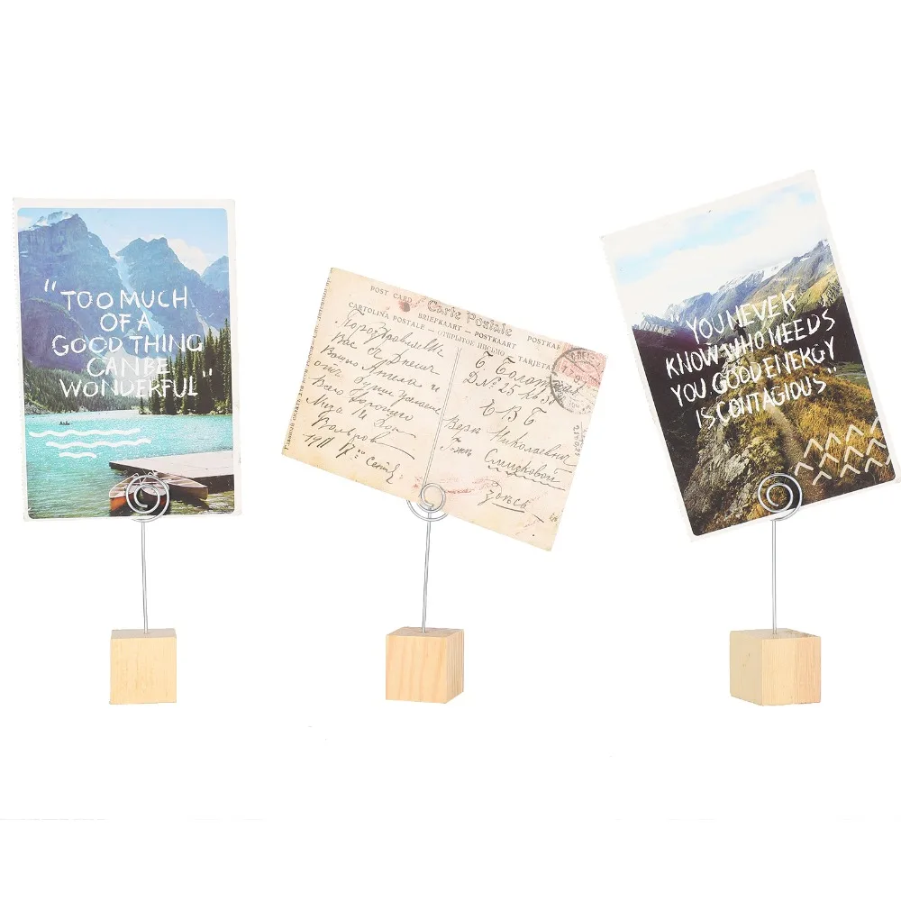 10Pcs Music Note Shape Note Clip Solid Wood Base 11.9*2.9cm Message Holder Clip Rust Finish Durable Steel Clip Note Clip Stand