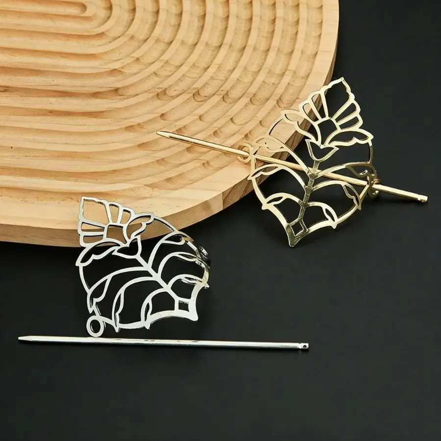 1/5/10/20/50/100pcs Unique Minimalist Hollow Diamond Leaf Hairpin - Elegant Design Fashion Hair Ornament for Daily Outfit & Spec
