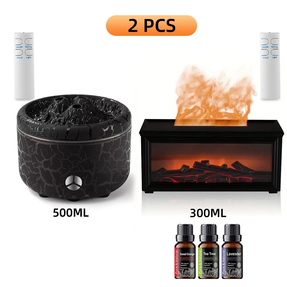 

Remote Control Aromatherapy Diffuser with Timer - 2 Diffusers Set with Color Changing LED Lights, Perfect for Home Fragrance, Yo