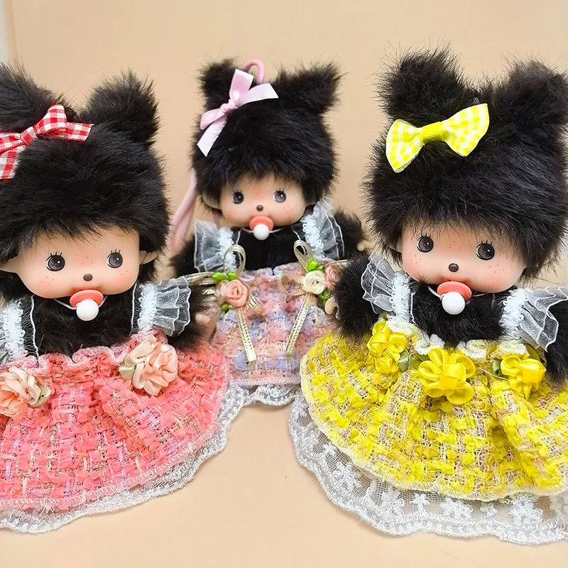 

monchhichi Plush Keychains Colorful Cartoon Keyring Standing Plush Doll Backpack Ornament Anime Merchandise Graduation Gift 몬치치