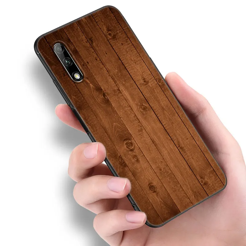 Wood Texture Art Phone Case For Huawei Y6 Y7 Y9 Prime Y5 2018 2019 2020 Y5P Y6P Y7P Y8P Y6S Y8S Y9S Y7A Y9A Soft TPU Black Cover