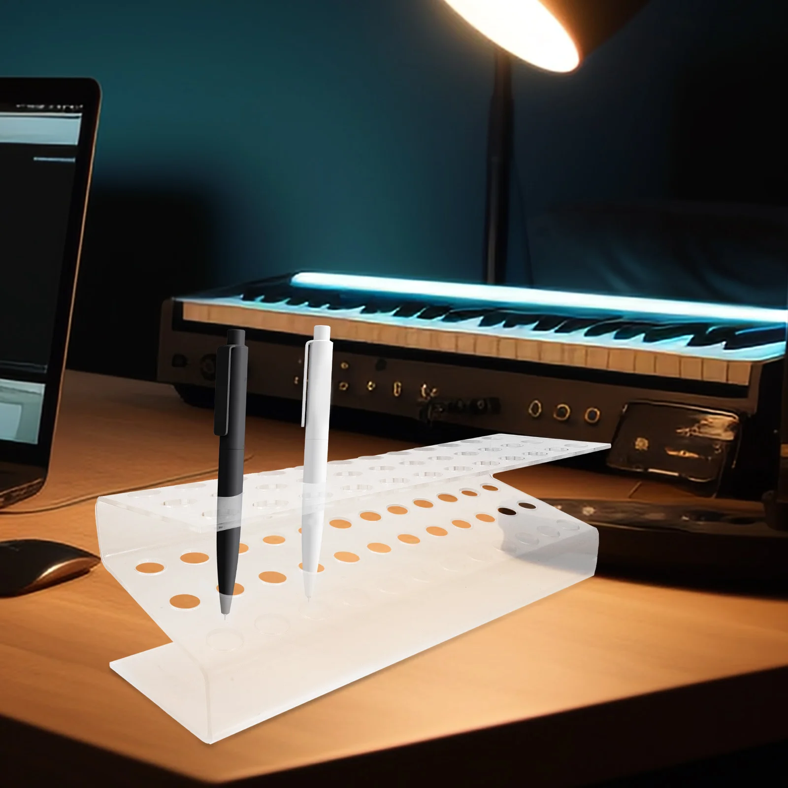 

36 Holes Acrylic Pen Holder Display Stand for Eyebrow Pencil and Ballpoint Pen Storage Organizer Clear Desk Rack Modern Pencil