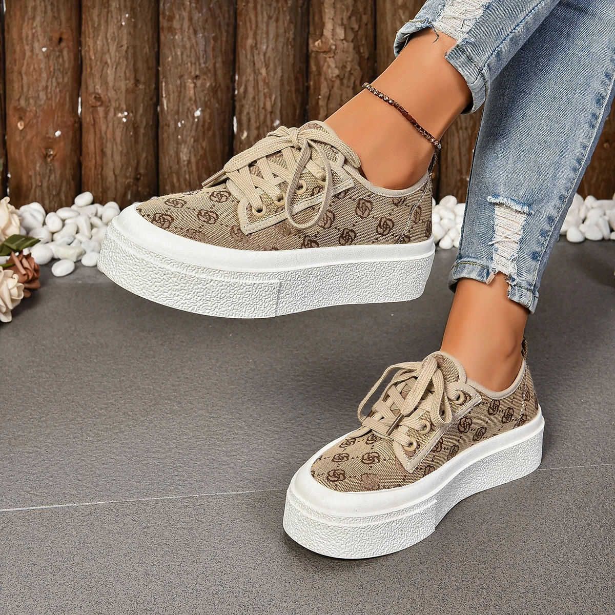 

Модные женские вулканизированные туфли на шнуровке с неглубоким носком, весенне-осенняя новая удобная повседневная спортивная обувь с круглым носком