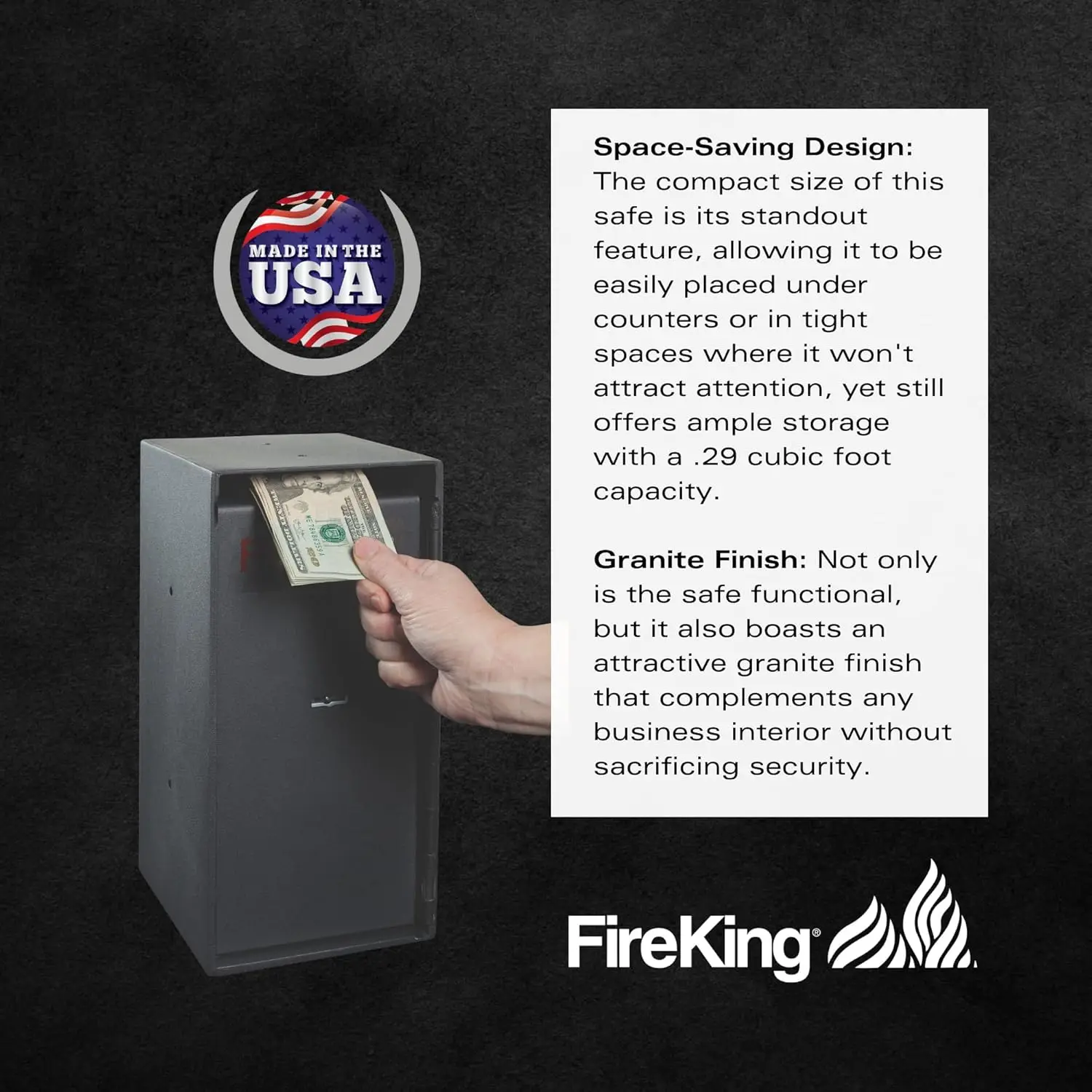 Mini Safe with Single Nose Lock, Lock Box for Home, Fire-Rated, Compact Safe for Valuables, Small & Portable, Programmable Safes