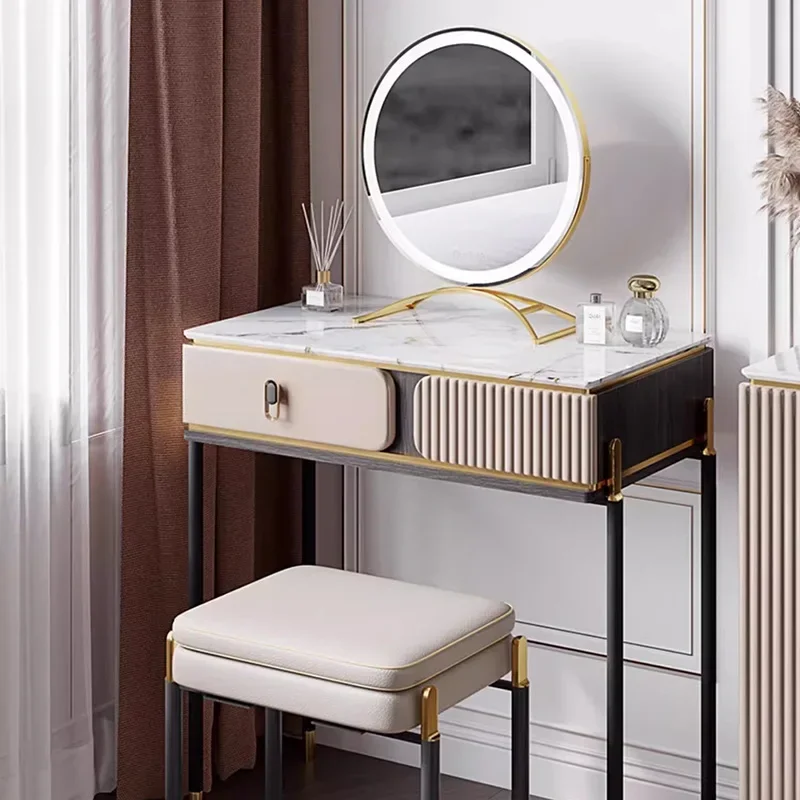 غرفة نوم فاخرة الحديثة الغرور الجدول خزانة أدراج مرآة لوضع مساحيق التجميل منضدة الزينة مكتب كرسي مستحضرات التجميل Vestidores أثاث المنزل