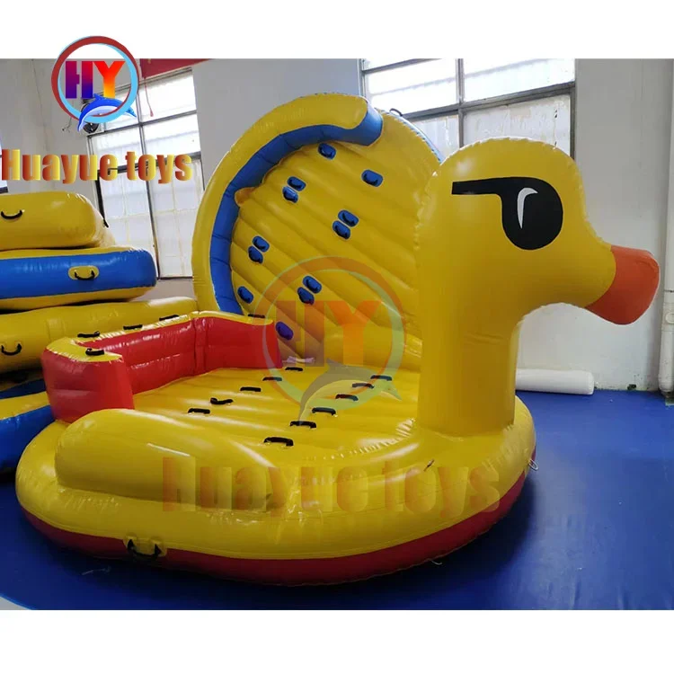 Popular design yellow duck inflatable towable sofa water toy inflatable sofa for sea/lake/ocean play