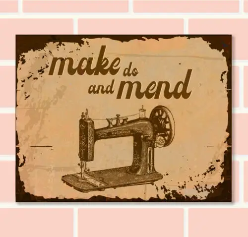 DO AND MEND SEWING MACHINE Retro Metal Sign Man Cave Bar Pub Plaque Vintage Gift