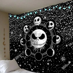 Tapiz de cielo estrellado de pesadilla antes de Navidad, decoración de pared de poliéster amigable con la piel, regalo para amantes de las películas, 230x180cm