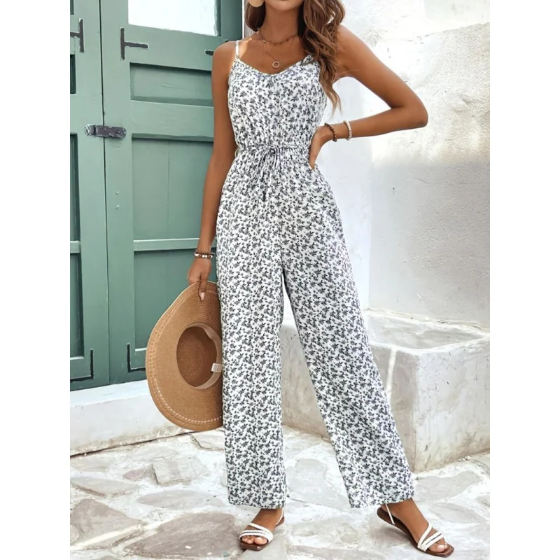 

Летний новый повседневный комбинезон в европейском и американском стиле, длинный комбинезон без рукавов через границу