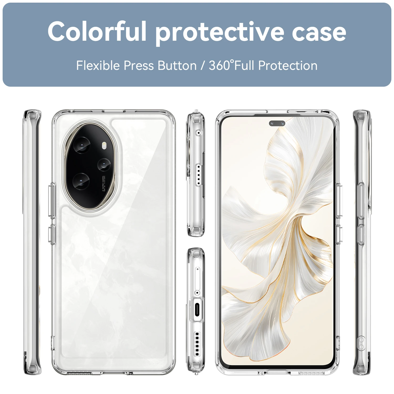 Case for Huawei Honor 100 Pro Luxury Clear Acrylic Silicone Protection Cute Phone Cover Honor100Pro MAA-AN10 MAA-AN00 Coque