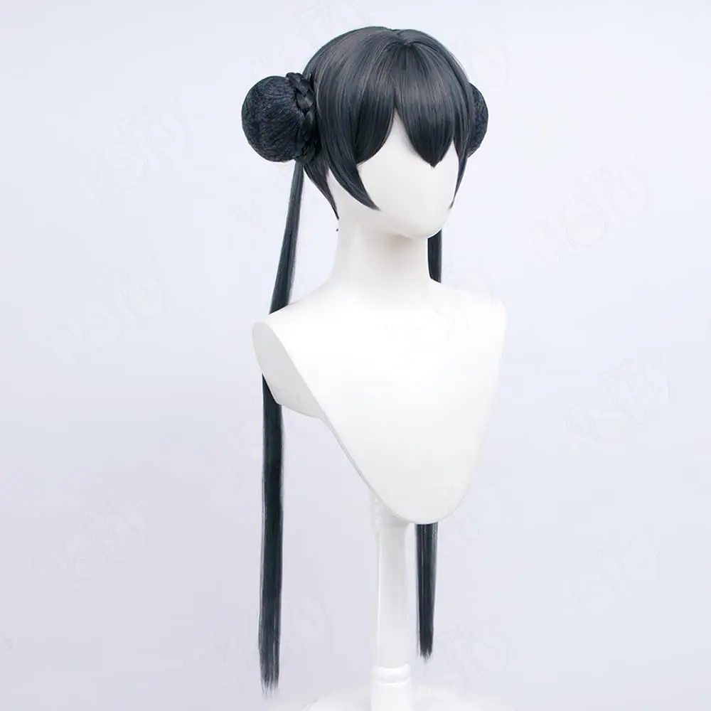 شعر مستعار طويل بطول 32 بوصة، لعبة أرشيف زرقاء، أغطية رأس كيساكي، نمط منفصل، ضفائر مزدوجة لحفلات الهالوين، زي مقترن للاستخدام للفتيات