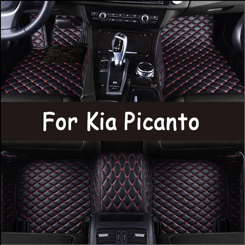 Car Mats Floor For Kia Picanto Morning Grand Eko Taxi JA 2017~2022 Waterproof Leather Mat Car Mats Tapis Voiture Car Accessories