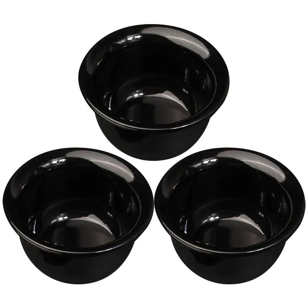

3pcs Black Soap Bowl Reusable Shave Bowls for Men Razor Portable Cup Household Shaving Shaving Supplies Accessories