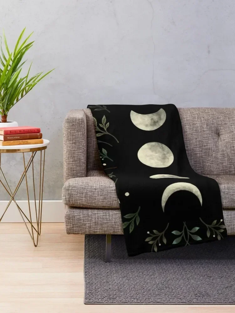 Moonlit Garden-Olive Green Throw Blanket Personalized Gift Blankets For Sofas Sofa Blankets