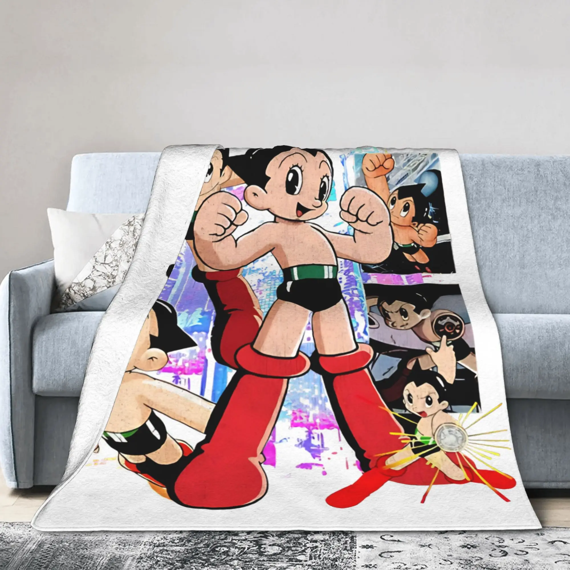 Astroboy Astro Boy Anime Blanket Fleece Summer Air Conditioning  Breathable Soft Throw Blanket for Bedding Office Bedspreads