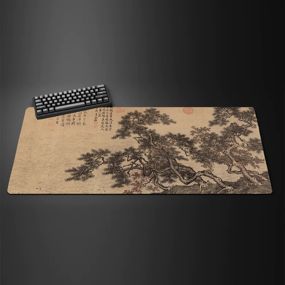 Brown Texture Mouse Pad Simple Art Large Computer Office Gamer Desk Pads XXL Rubber Anti-Slip Gaming Keyboard Long Table Mats