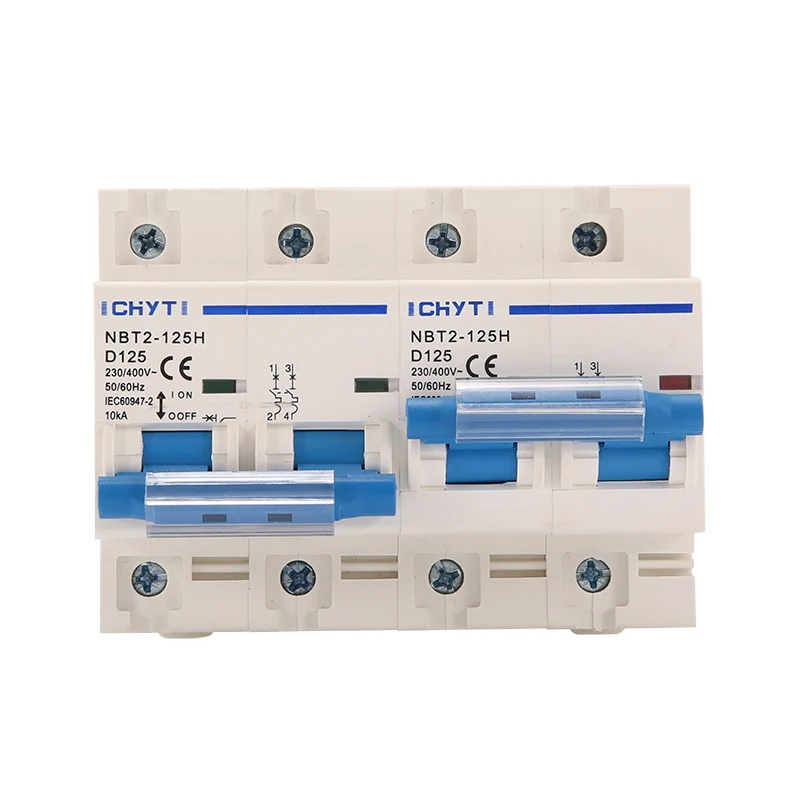 XIONGISOLAR 2P+2P 125A 400V MTS AC Dual power Manual transfer switch Circuit breaker MCB 50HZ/60HZ
