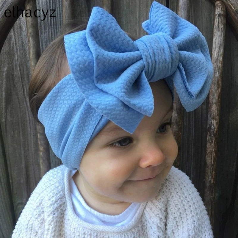 Baby 7'' Large Hair Bow Headband Children Turban Girls Elastic Hair Band Big Bow Head Wrap Bandages For Kids Hair Accessories