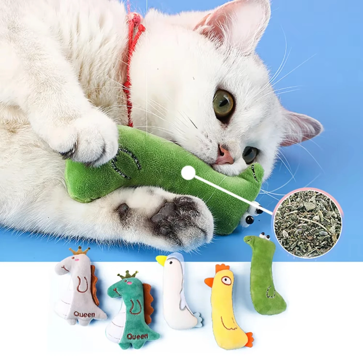 Catnip Pet Toy supplies, Puppy Kitten teeth grinding Cat plush thumb pillow, mouth protection, baby