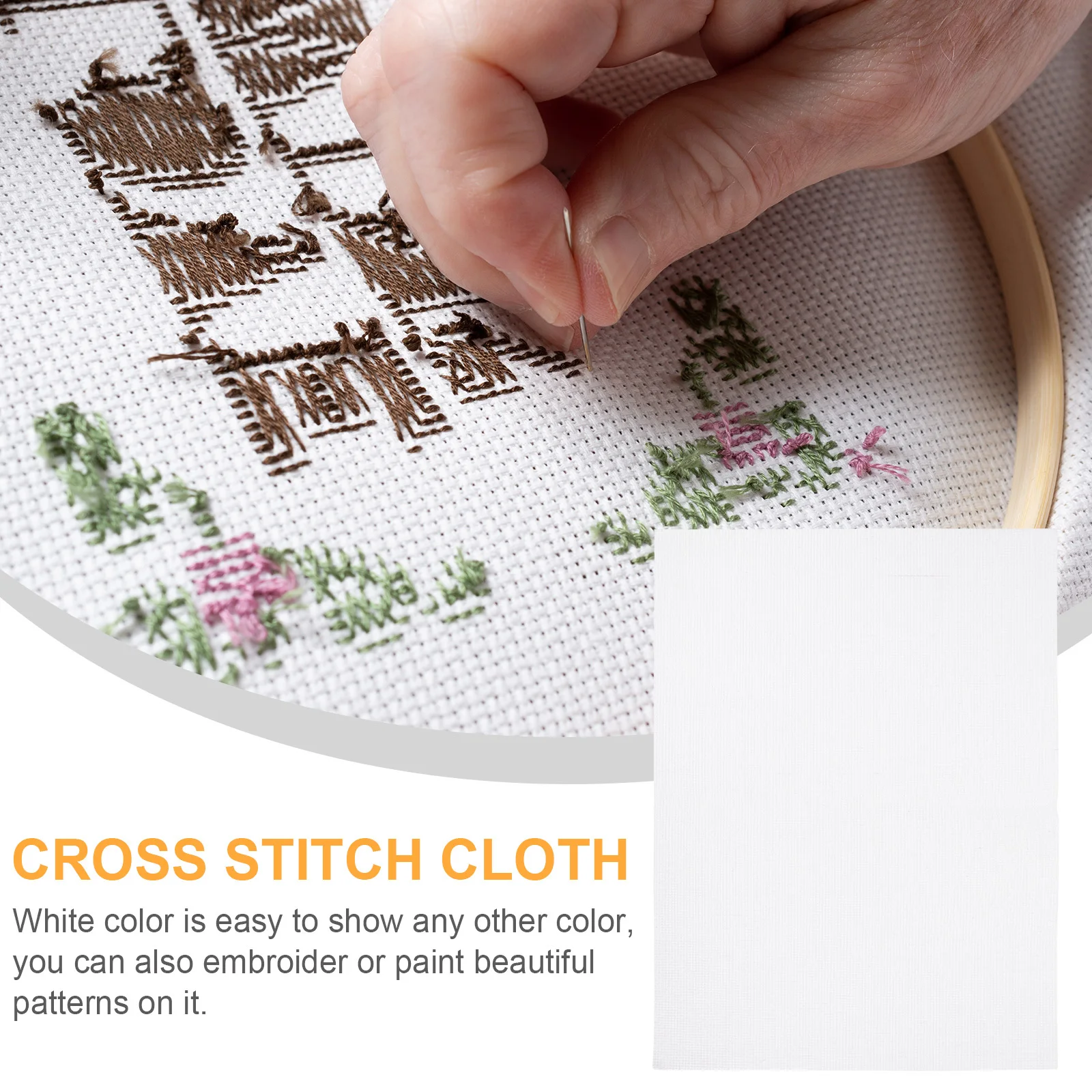 GLEAVI 4 peças de tecido acolchoado de algodão para bordado cruzado, artesanato, acessórios de costura