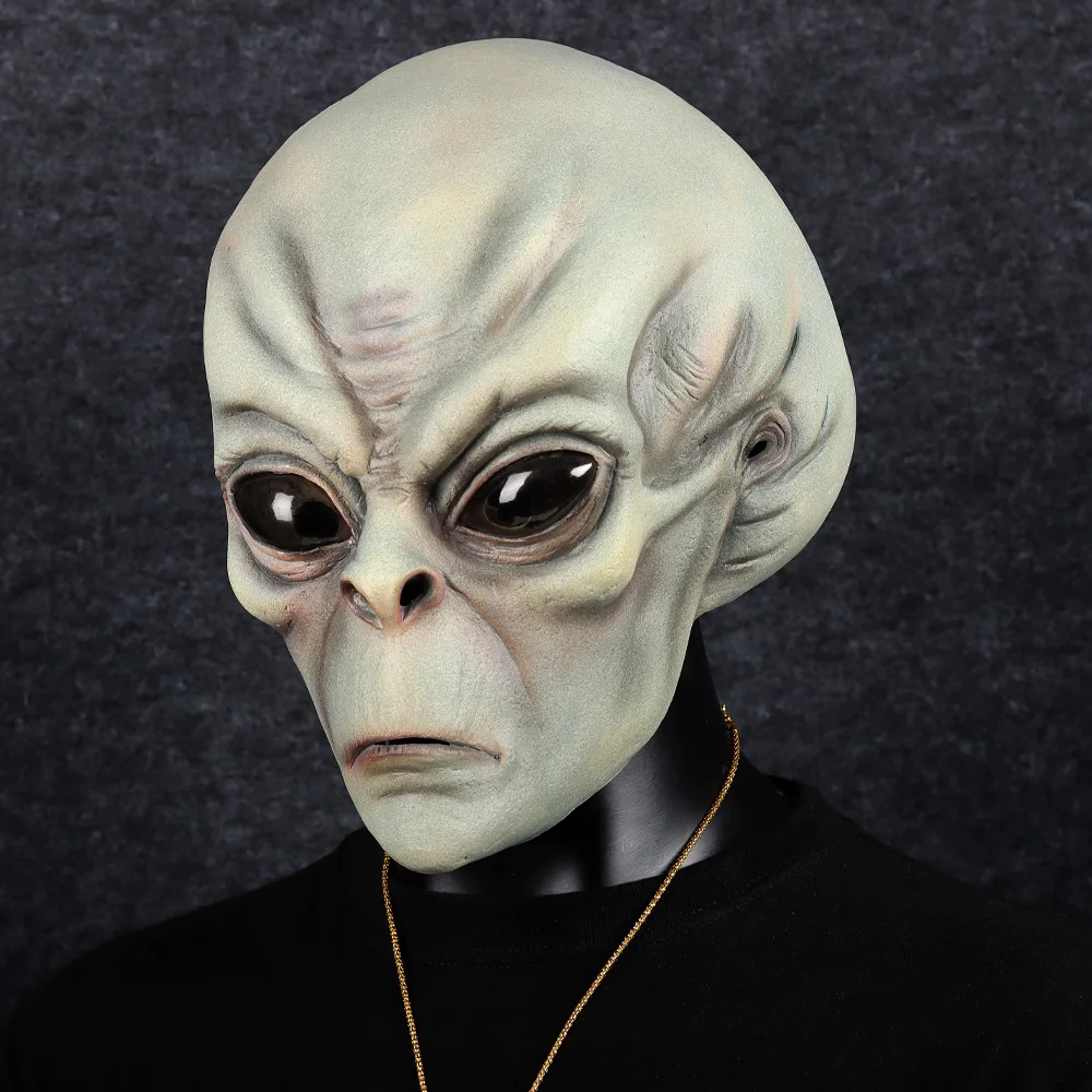 51 Area UFO Alien Mask Cosplay Extraterrestrial Organism Monster Skull Latex Helmet Halloween Carnival Purim Party Costume Props