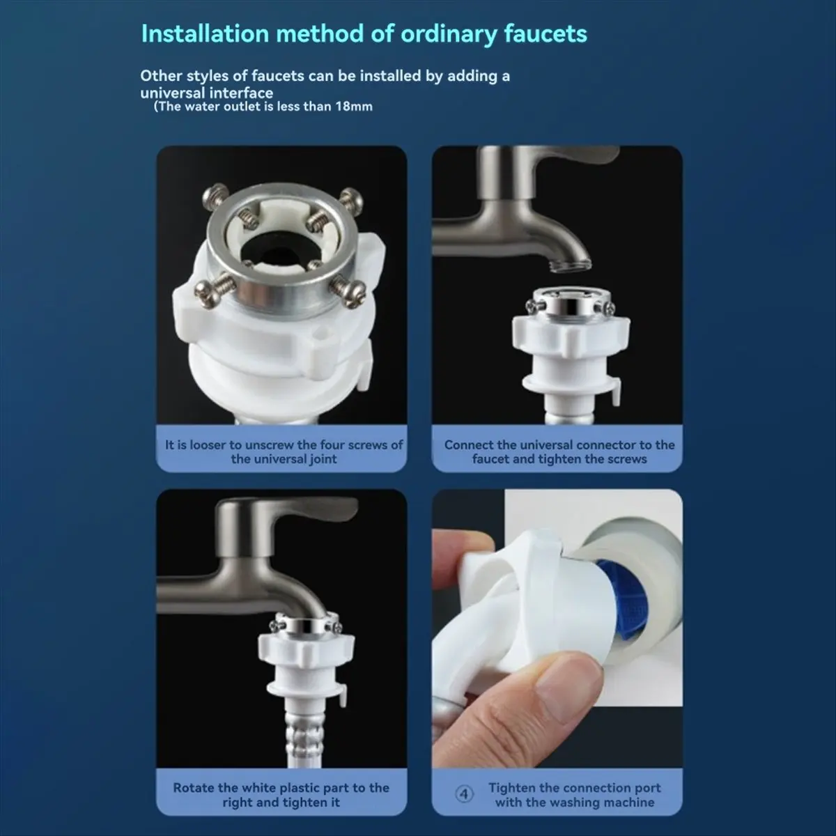 طول خرطوم مدخل المياه للغسالة، أنبوب غسالة عالمي، موصل أنبوبي، خرطوم PVC، لون أبيض، طول طويل 2 متر #5