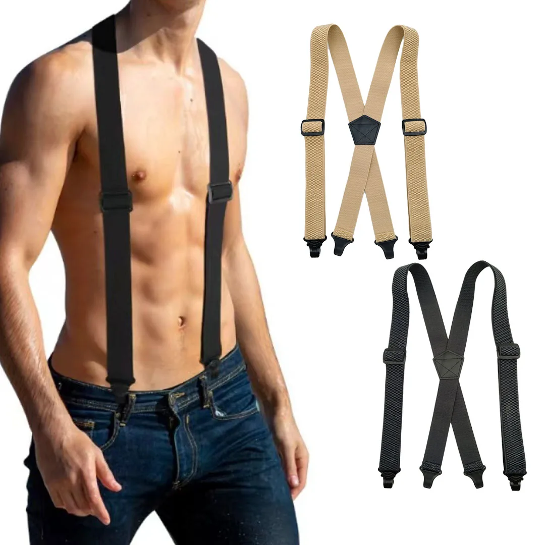 

Men's hidden suspender British fashion skiing suspender belt Y-shaped 3clip anti slip corn kernels outdoor work elastic Braces